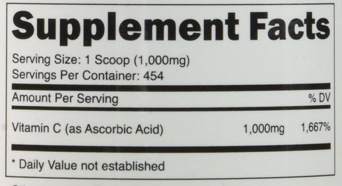 Nutricost Pure Ascorbic Acid Powder (Vitamin C) - 1LB