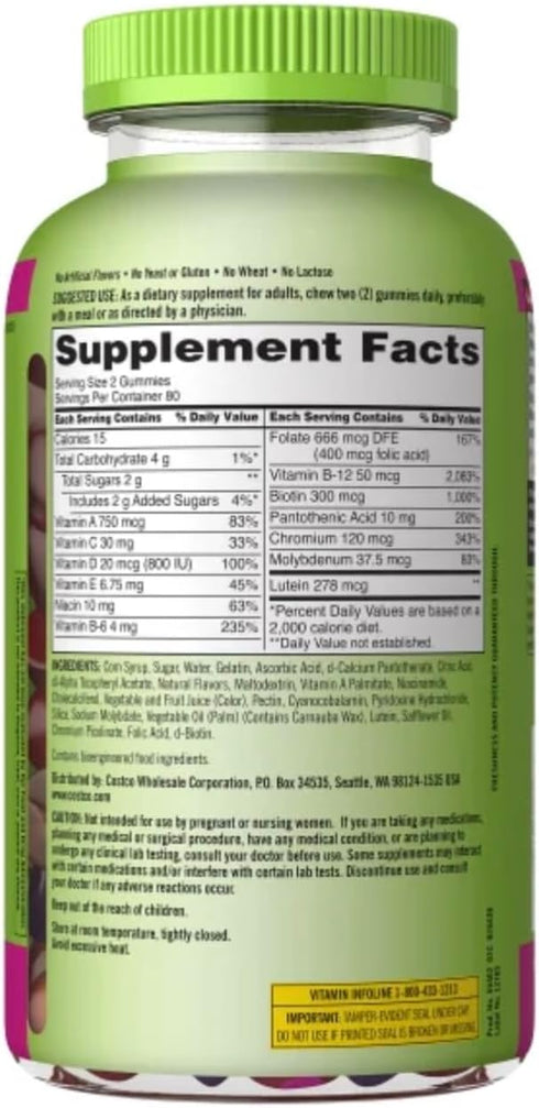 KIRKLAND Gummies, 160 Count Signature dCDtdm Adult Multi