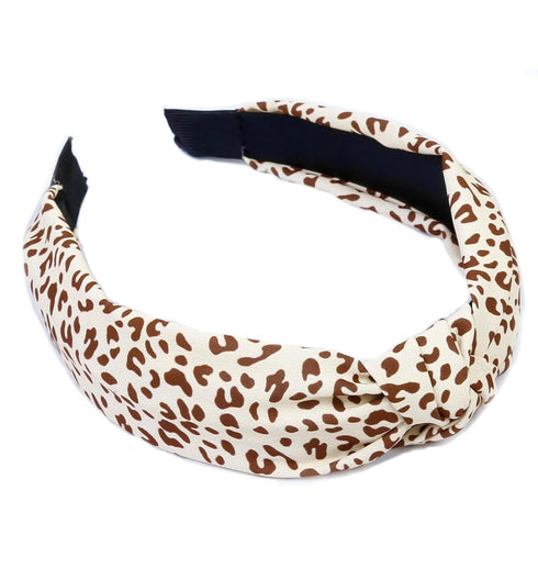 Knotted Fashion Hairbands for Women and Girls - Non-Slip Top Knot Headbands with Leopard Print - 4PCS