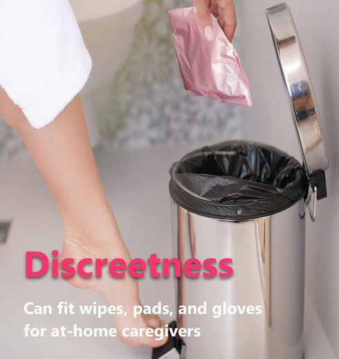 Sanitary Napkin Disposal Bags - Feminine Hygiene Disposal Bags for Tampons and Pads, 100 Pcs Pink