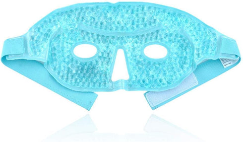Ice Face/Eye Mask for Women and Men, Heated Warm Cooling Reusable Gel Beads Mask for Facial Pain Relief