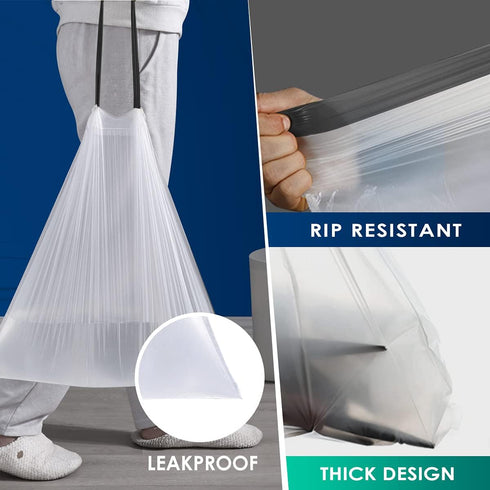 RayPard 1 Gallon Mini Strong Drawstring Trash Bags, 100 Counts, fit 3-4 Liter Small Trash Can