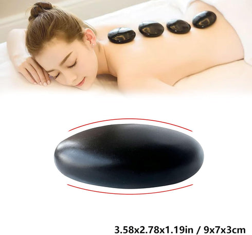 MINGJISHIYE 3 Set 3.58x2.78x1.19 inches, (3PCS) Hot Stone Massage, Piece Large Oval Hot Stone Basalt Home spa