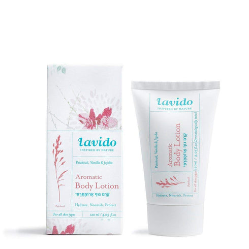 Lavido Aromatic Natural Body Lotion, Patchouli, Vanilla & Jojoba, 4 fl oz | 120 ml