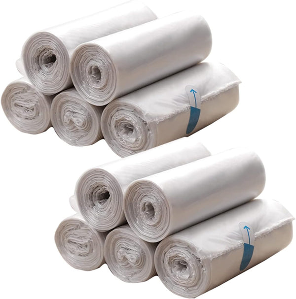 Mini Trash Bags for Mini Trash Can, 200 Count / 10 Rolls, Small Garbage Bags, White