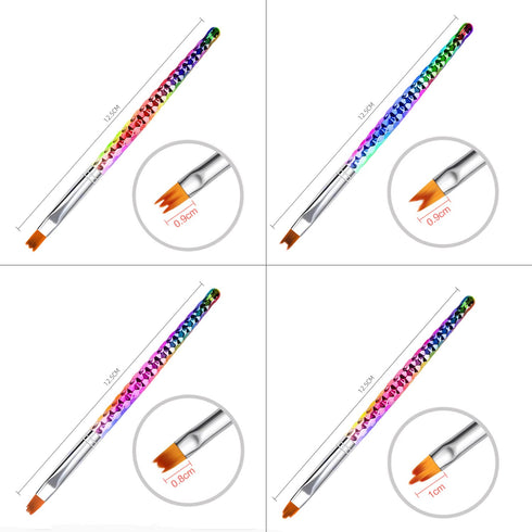 WOKOTO 8 Pcs Ombre Nail Brushes for Acrylic Nails Gradient Painting, Nail Art Brushes for Acrylic Application