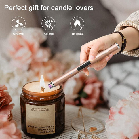 ARECTECH Rechargeable Electric Candle Lighter, Arc Plasma Windproof Lighter for Candle Kitchen Birthday Gift for Mom,