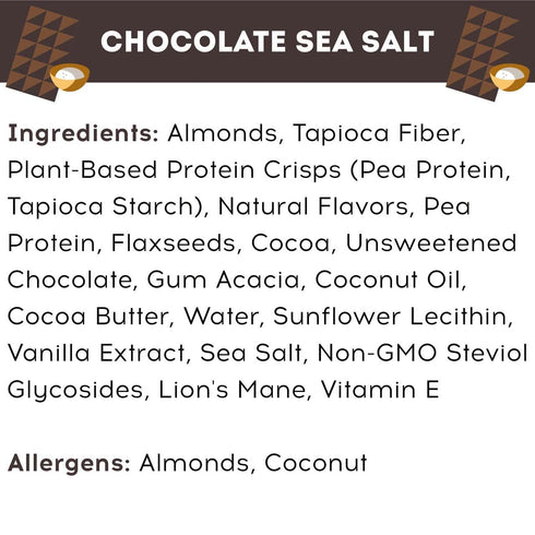 IQBAR Keto Protein Bar - Chocolate Sea Salt, Low Carb, High Fiber Vegan Snack, Meal Replacement Bar, 1.6 Ounces