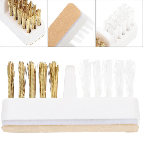 KALLORY 6pcs Brush, Home Wire Metal Head Accessories for Manicure Cleaning Bits Tools, Copper Trimming Nail Bit Drill