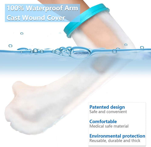 Waterproof Kids Arm Cast Cover for Shower Bath, Watertight Protector Bag for Broken Surgery Wound Arm, Hands, Wrists