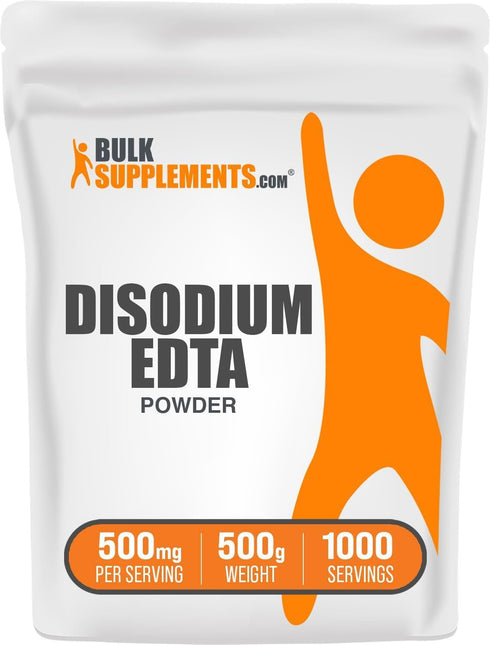 BulkSupplements.com Disodium EDTA Powder - Food Grade, Pure & Gluten Free, 500mg per Serving, 500g
