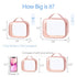 PACKISM TSA Approved Toiletry Bag - 180° Large Opening Clear Makeup Bags with Handle, Rose Pink
