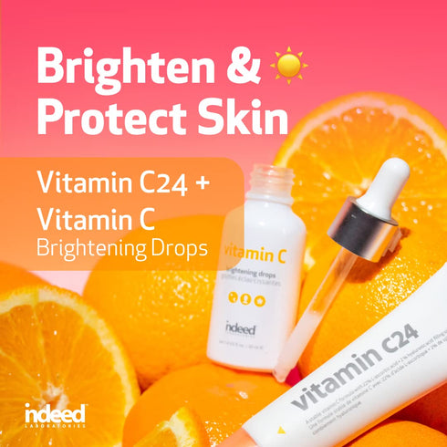 INDEED LABS Vitamin C Brightening Drops, Lightweight Facial Serum with Hyaluronic Acid