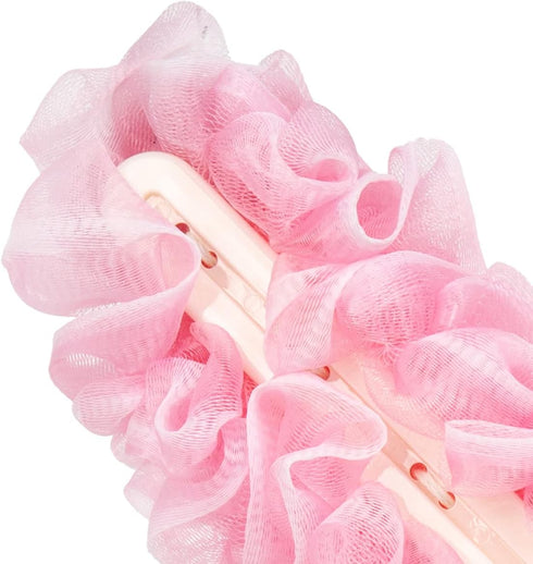 Lufa Back Scrubber for Shower, Anti-Slip Long Handle Bath Sponge, Soft Nylon Mesh Body Brush for Women & Men