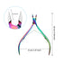 Mudder 3 Packs Stainless Steel Cuticle Nippers Cutter Tool for Nail Care, Pointed Blade Scissors (Rainbow)