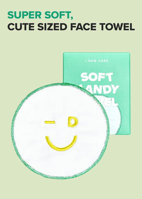 I DEW CARE Fast Absorbent & Soft Handy Towel for Hand, Face, and Spa, Travel Size Toiletries, Quick Dry Face Wash Cloth, Facial Skincare Washcloth,Gift, 6.5 * 6.5inch (1ea)