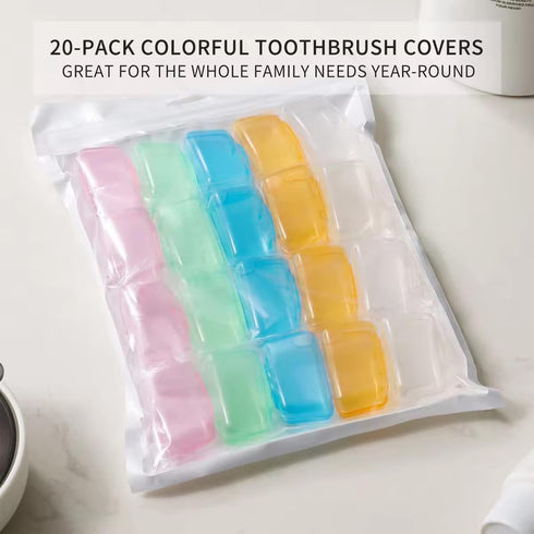 Muslish 20 Pack Travel Toothbrush Head Covers - Portable Toothbrush Pod Caps for Home and Travel