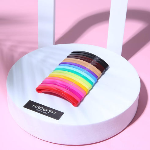 Small Plastic Dome Styling Hair Barrettes - Decorative Clamps for Half Updo & Ponytail, 18 Pcs (GPS1) Made in Korea