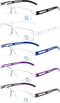 DOOViC 5 Pack One-Piece Design Reading Glasses, Lightweight Comfortable Blue Light Blocking