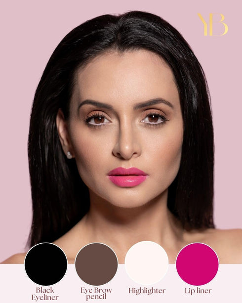 YAZZ BEAUTY 4-in-1 Touch Up Makeup Pen - Eyeliner, Eyebrow Pencil, Highlighter, Lip Liner - Travel Makeup