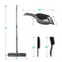OVENTE Rubber Broom for Pet Hair Removal with Squeegee, Portable Lint Remover & Fur Brush Set, Grey