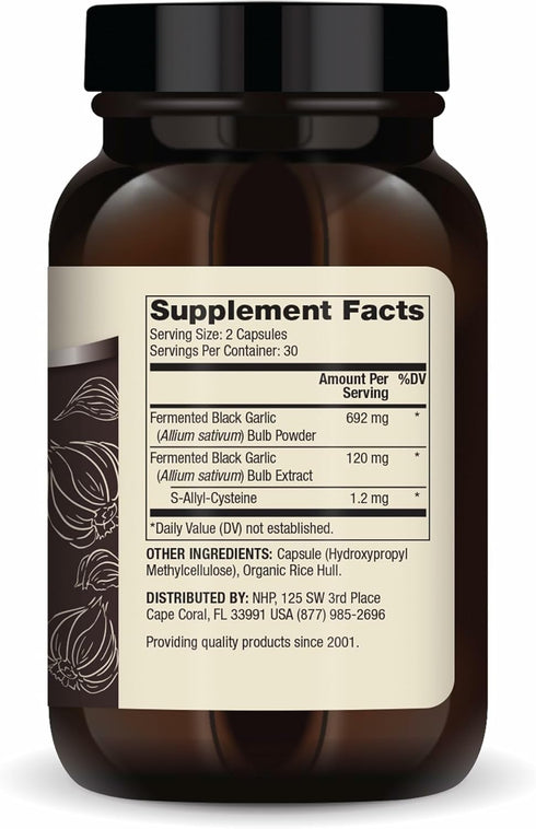 Dr. Mercola Fermented Black Garlic Supplement - Antioxidant for Immune, Cellular & Heart Health - 60 Capsules