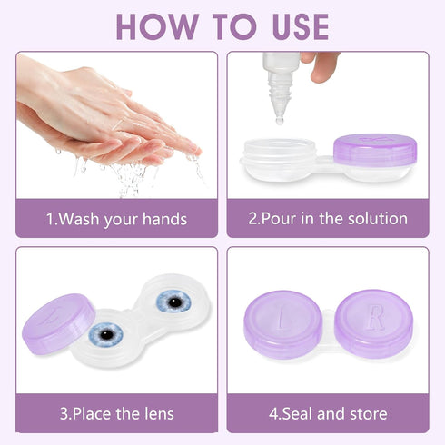 Phyyixs 36 Pack 6 (36) Contact Lens Cases Bulk, Transparent Cute Contact Lens Case for Home & Travel, Color