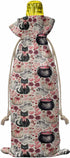 Home L6 10 Halloween Burlap Wine Bags PCS Pink Bow Cat Wine Bottle Gift Bag Rose Love Heart Pumpkin Ghost Potion Linen