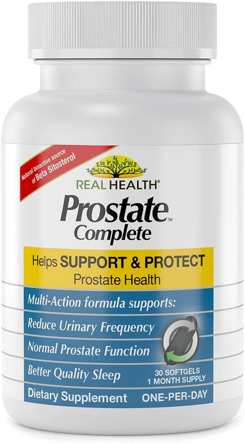 Real Health Prostate Complete Supplements for Men, 30 Count, Saw Palmetto Formula