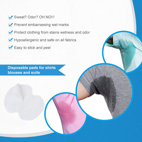 Underarm Sweat Pads, Premium Disposable Armpit Sweat Pads for Women and Men, 100 Packs, Fight Hyperhidrosis