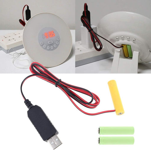 LR03 AAA Battery Eliminator 2M USB Power Supply Cable Replace 1 to 4pcs AAA Battery (3V)