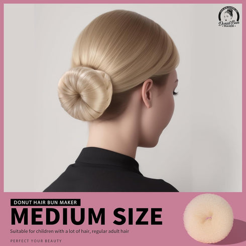 Teenitor Hair Bun Shaper Set with 20pcs Extra-large, Large, Medium, Small Doughnuts Ring Stylers, Blonde Bobby Pins
