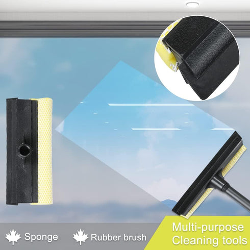 MULING Window Squeegee Cleaning Tool: 2 in 1 Window Cleaning Car Squeegee with Windshield Cleaning Sponge