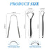 JourHawee 3pcs Stainless Steel Tongue Scraper For Adults,Metal Tongue Cleaner With Curved Design To Reduce Bad