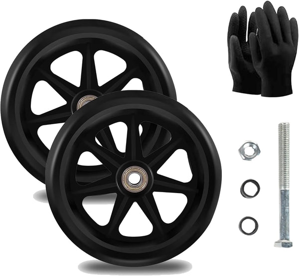 Generic Replacement Wheels for Walkers & Rollators Eco-Friendly Rubber Tire, Wear-Resistant PU, Non-Slip,