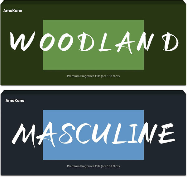 Woodland & Masculine Fragrance Oils Set, AmaKane Fragrance Oil for Candle Making,