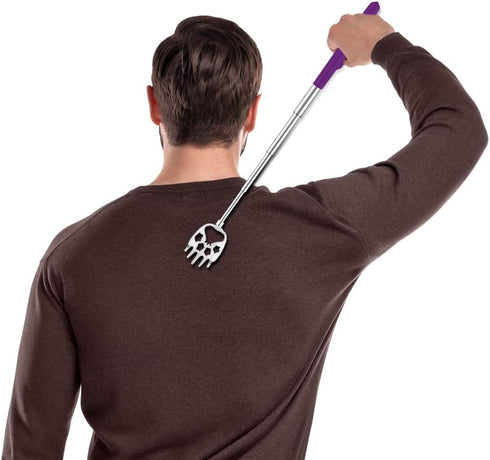 6 Pack Telescoping Back Scratcher - Portable Extendable Bear Claw Backscratchers in Black, Blue, Green, Purple, Red,