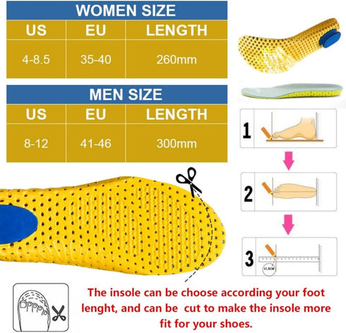 XINIFOOT 3 Pairs Elastic Shock Absorbing Shoe Insoles, Breathable Honeycomb Sneaker Inserts for Men