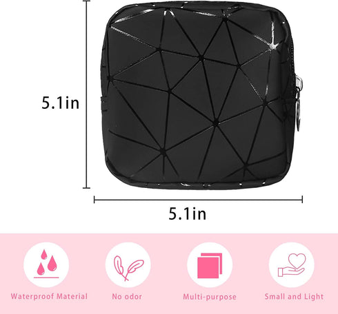 OWTING 2pcs Sanitary Napkin Storage Bag, Feminine Menstruation Pad Holder, Small Portable Menstrual Tampon Pouches