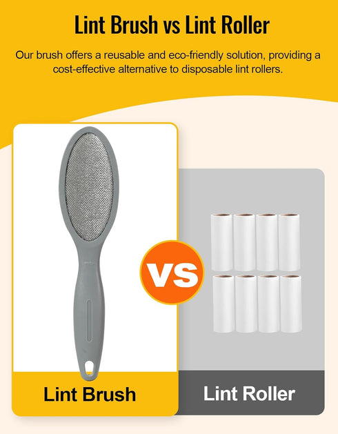 2 Pack Lint Brush Pet Hair Remover for Clothes and Couches, Dual Side, Gray