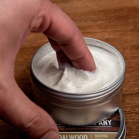 Shaving Cream for Men with Sandalwood Essential Oil, Thick Lather for Traditional and Cartridge Shaving
