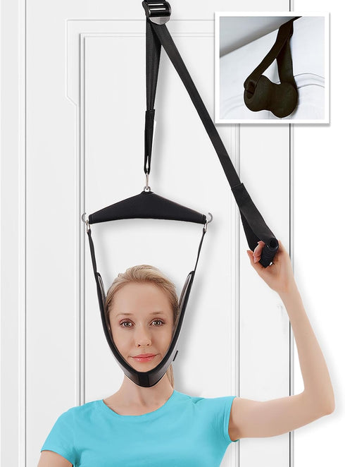Cervical Neck Traction Device, Over-The-Door Portable Neck Stretcher for Home Physical Therapy