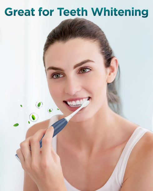 Electric Toothbrush Set with 8 Brush Heads, IPX7, Rechargeable Sonic Toothbrush for Adults, Travel Case, 5 Modes, Timer