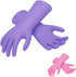 Vgo... 2 Pairs Reusable Household Gloves, Innovative Lined Dishwashing Gloves, Long Sleeves Kitchen Gloves (Violet&Pink)