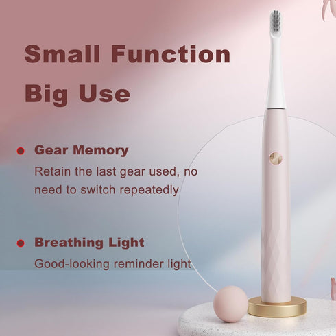 Miriam Song T501 3 Electric Toothbrush for Adults, Rechargeable Ultra Fine Soft Bristled Toothbrush, with Cleaning