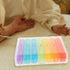 TOPPERFUN 21-Compartment Rainbow Weekly Pill Organizer Portable Plastic Medicine Storage Box with Flip Lid for Travel
