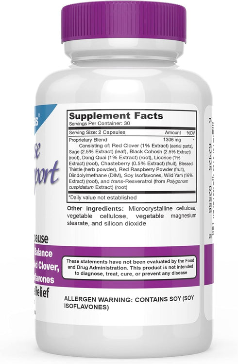 DrFormulas Menopause Supplement for Hot Flashes, Night Sweats Relief with DIM, Black Cohosh (60 Capsules)