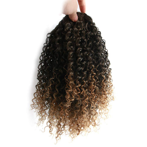 Short Afro Kinky Curly Ponytail Hair Piece - Synthetic Afro Kinky Curly Ponytail Extension for Women (Mix