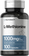 Horbaach L-Methionine 1000mg | 100 Capsules | Non-GMO, Gluten Free | Free Form Supplement