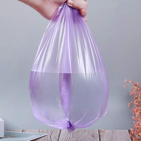 Kitchen Garbage Bags, Purple Trash Bag, 100 Counts 4 Gallon, 45x60Cm with Handles for Bathroom